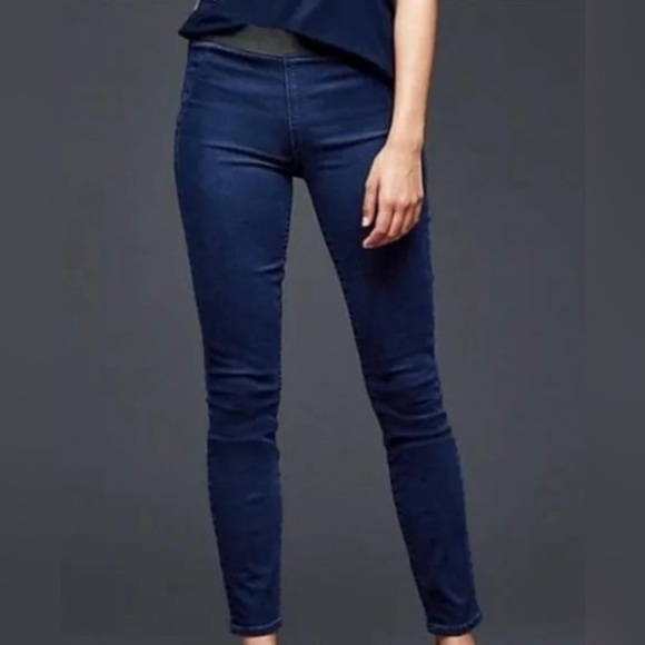 🔥GAP | Women’s dark indigo Resolution Pull-On Jeggings, elastic waist, size 30P - Picture 1 of 11